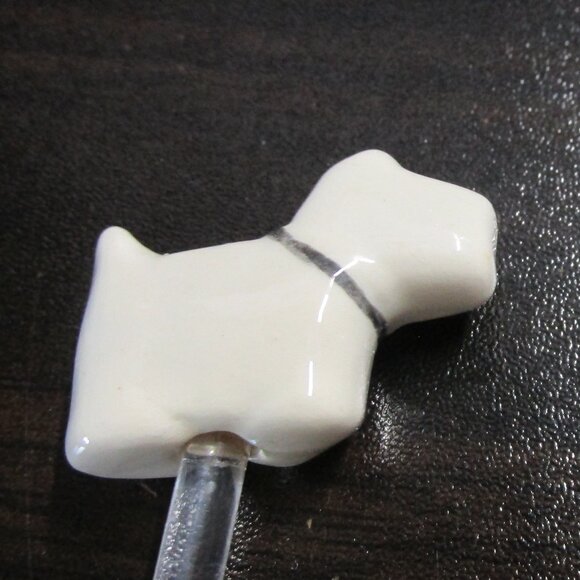 Vintage 1 West Highland Terrier Mix Drink Stirrer 6-1/4" - Picture 6 of 8